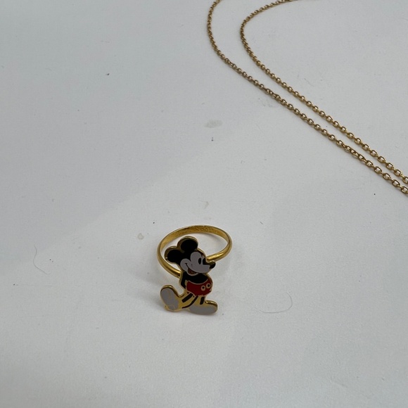 Vintage Disney Mickey Mouse Necklace and Adjustable Ring - Picture 4 of 10